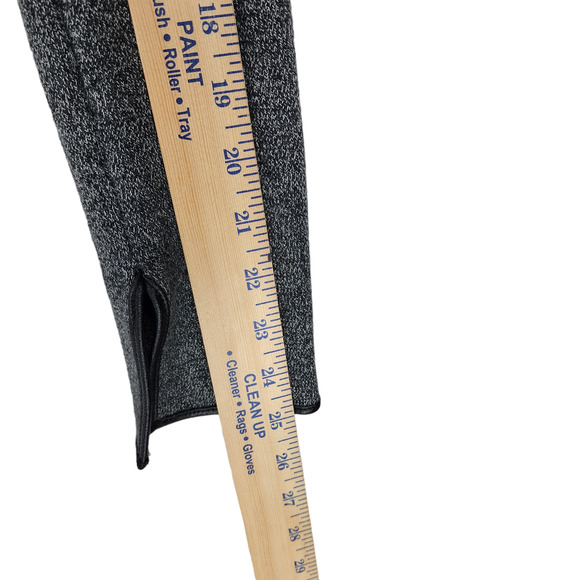 Zara S Womens Cardigan Sweater Gray Black Oversized Open Front Faux Leather - Picture 6 of 13